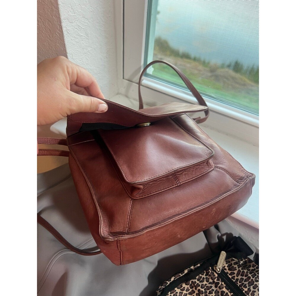 Tano Brown Genuine Leather Crossbody Pocket Book - Picture 3 of 11